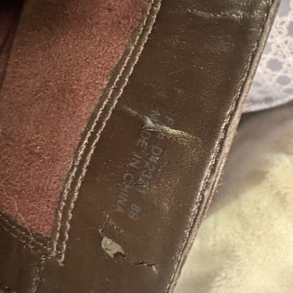 Cole Haan Grand OS Brown Leather Riding Boots tall buckle stretch Dorian 8B zip - Picture 10 of 10